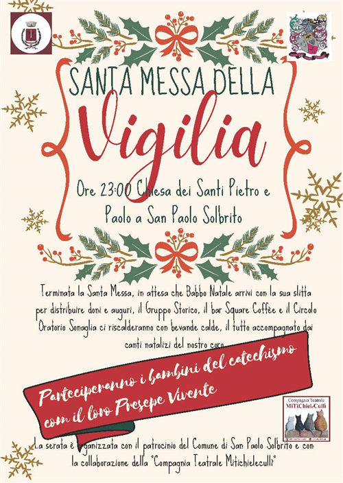 Santa Messa della Vigilia a San Paolo Solbrito